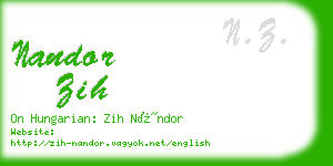 nandor zih business card